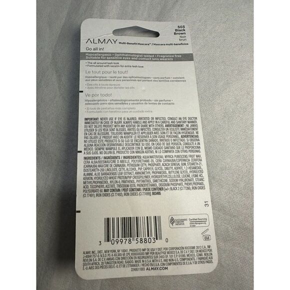 Almay Multi-Benefit Mascara, Black Brown, 0.24 Fl. Oz. Color: 503 Black Brown - Picture 4 of 4
